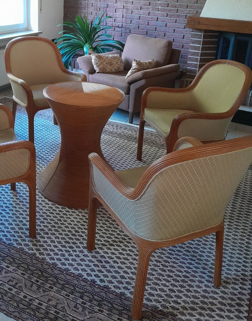 Karl Rausch Linea Cara Ensemble 4 sillas – fauteuils, Wicker