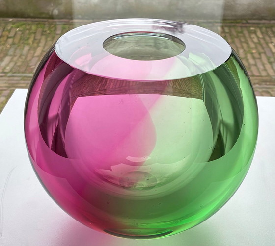 Image 1 of Grand objet unique en verre « SPRING » de George Broft 6,6 kilos !