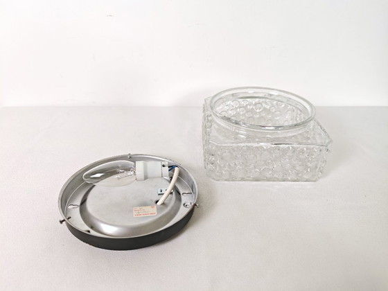 Image 1 of Vintage Hustadt Leuchten Bubble Glass Flush Mount or Sconce / 1970s Space Age Mid Century Modern Wall Light / West Germany Desig