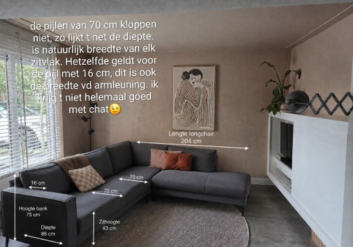 Moderne Hoekbank Met Longchair - Grijze Stof – hoekbanken, Other