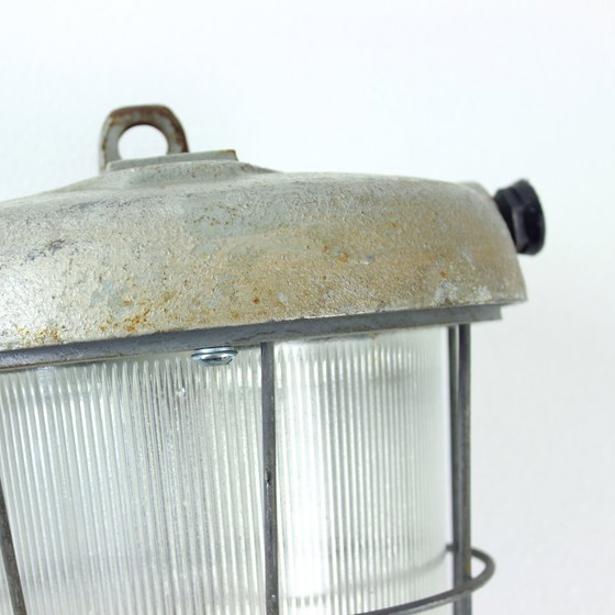 Image 1 of Industriële fabrieksplafondlamp, Tsjecho-Slowakije 1950