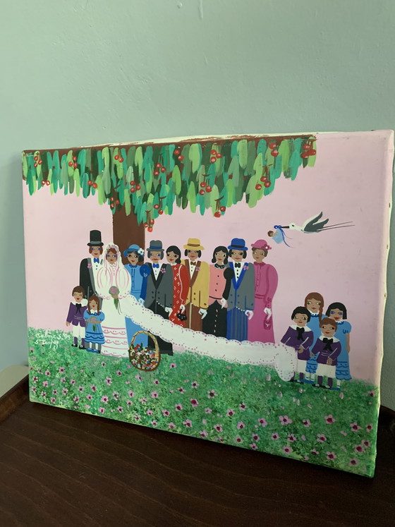 Image 1 of Painting Sabine Paco Saint-Tropez ‘95 naive art folk art