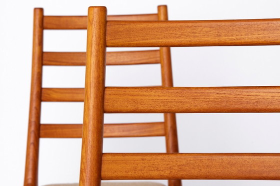 Image 1 of Set of 4 JK Møbler Teak Chairs – 1970s Danish Design, Vintage Dining Chairs, Original Upholstery, Mid-Century Modern