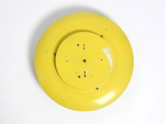 Image 1 of Large Mid-Century Wall or Ceiling Lamp Made of Glass with Metal Reflector in Yellow from Kaiser Leuchten