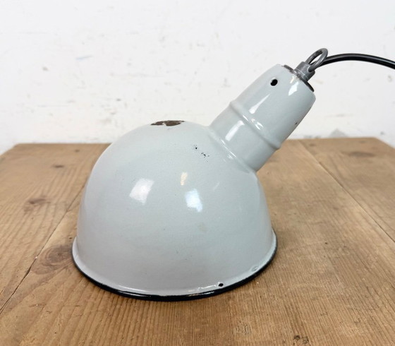 Image 1 of Industrial Grey Enamel Factory Pendant Lamp, 1960s