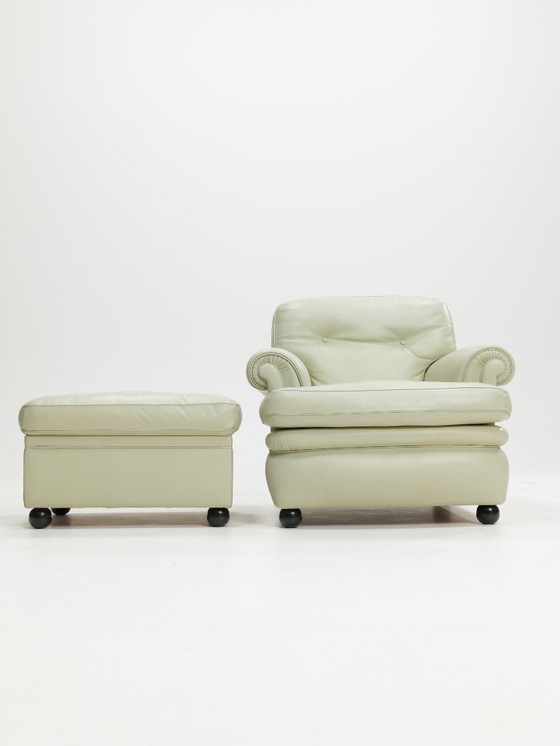 Image 1 of Poltrona Frau 'Dream B' Armchair and Ottoman,Italy,1980s