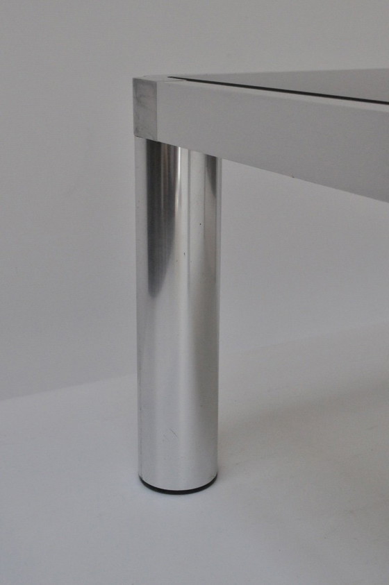 Image 1 of Table basse Artifort T100 | Kho Liang Ie | Verre fumé d'origine | 80 × 80 cm | Années 1970