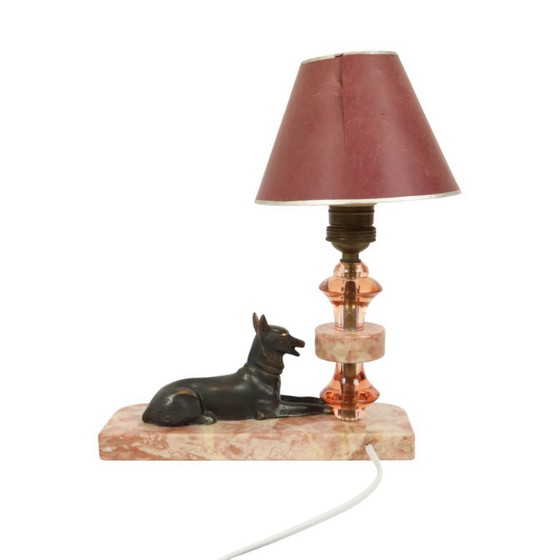 Image 1 of French Art Deco Dog Table Lamp