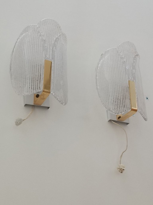 Wall Lights by Carl Fagerlund for Orrefors 1970s