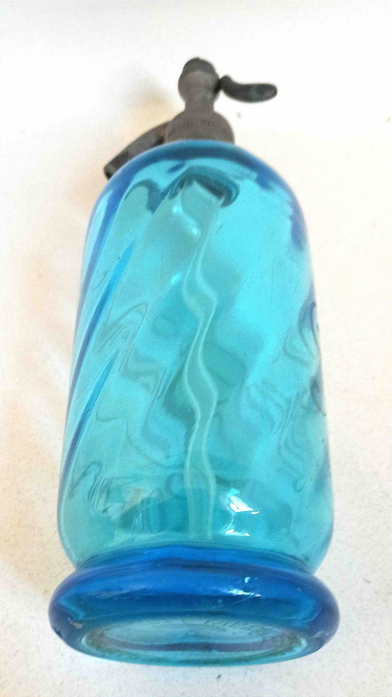 Image 1 of Blauwe seltzer sifon 1900 Hoogte 29,7 cm