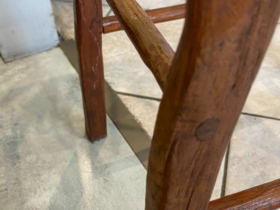 Image 1 of Set di 3 sgabelli alti da bar in legno massello, realizzati artigianalmente, 50