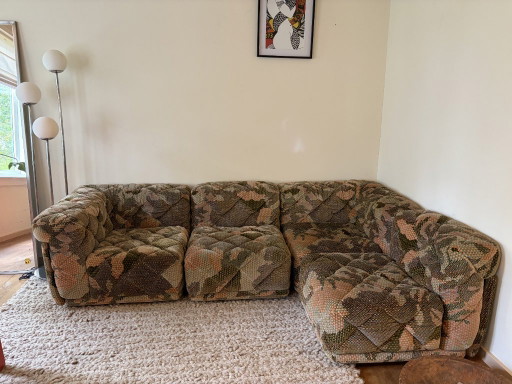 Original 1970er Modulares Sofa | 4 Elemente | Mehrfarbig