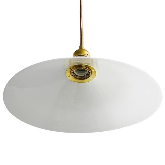 Image 1 of Vintage French pendant lamp opaline glass 1930s