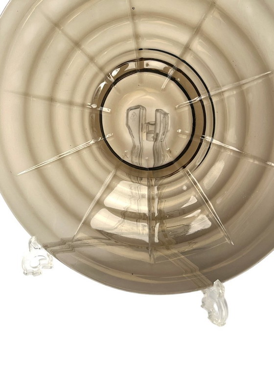 Image 1 of Belgian Design - Smoked Glass Art Deco Luxval Plate by Val Saint Lambert