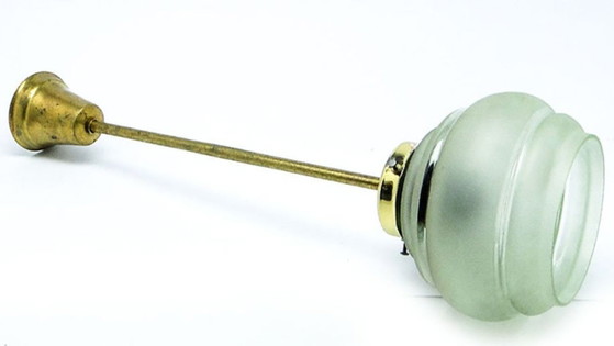 Pop Art Pendant Lamp, Poland, 1950s – Glass, Brass (photo 4 of 14)