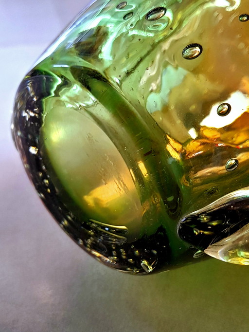 Strawberry Vase in Murano Bubbled Glass, 1960