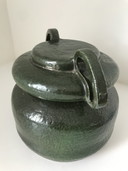 Vaso in ceramica fatto a mano - smaltato verde scuro