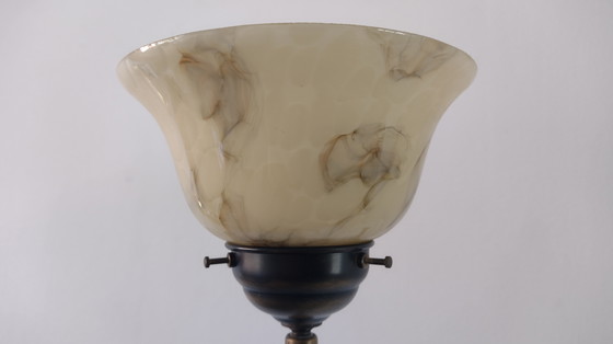 Image 1 of Stehleuchte mit marmorierten Glasschirmen