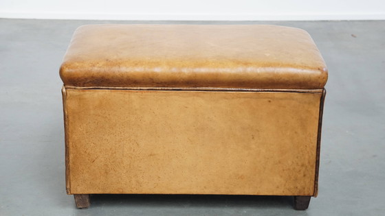 Image 1 of Cuir de mouton vintage Design Hocker by Bart van Bekhoven