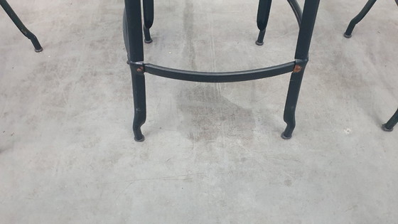 Image 1 of 3x Chaise Nicolle Sgabello da bar in metallo dal design industriale francese