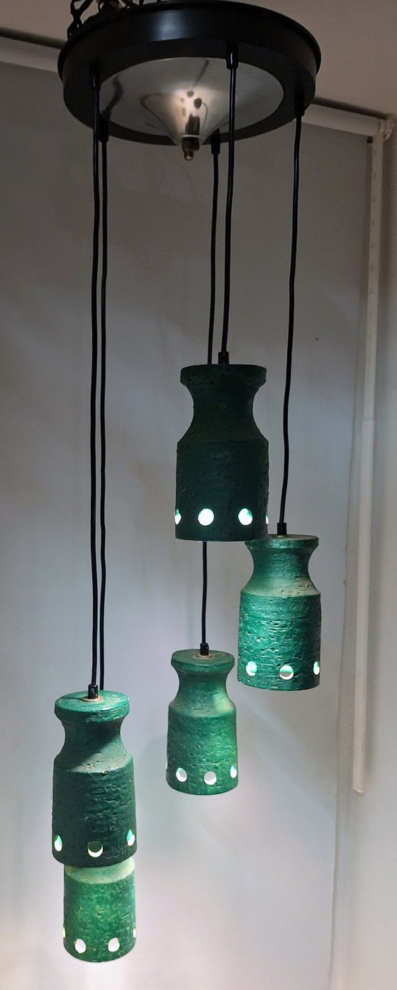 Image 1 of Lampada a sospensione in ceramica in stile brutalista anni '60/'70