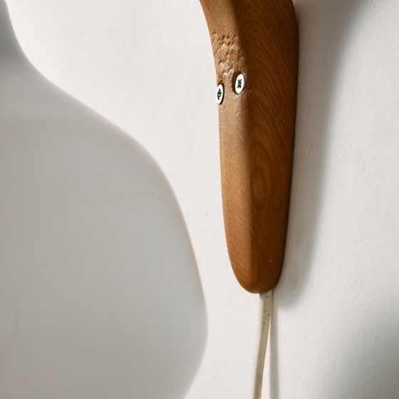 Image 1 of Lámpara de pared MK10987 de teca y vidrio de Uno & Östen Kristiansson para Luxus