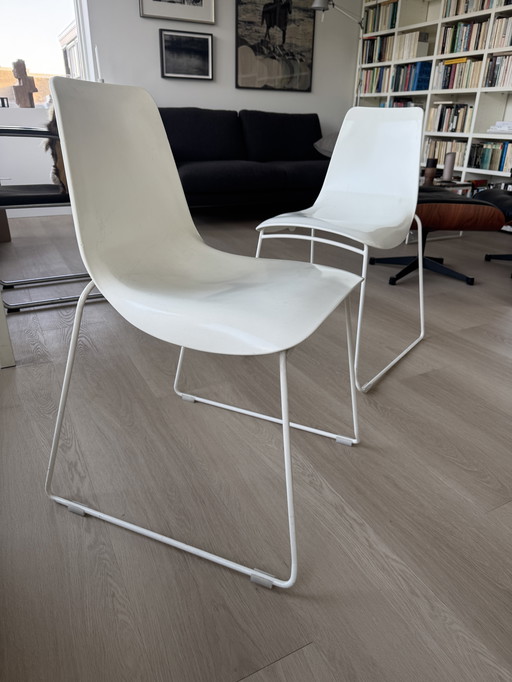 4x white Bonaldo dining chairs ‘Lei’ 