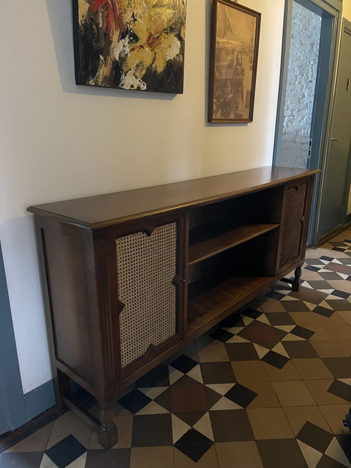 Pander & Zonen Vintage Sideboard / Dresser with Rattan Doors – Approx. 1940s – dressoirs, Wood (photo 2 of 10)