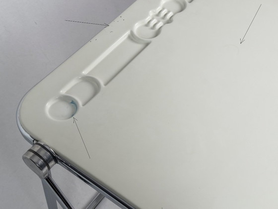 Image 1 of chrome & fiberglass folding Desk by Giancarlo Piretti for Anonima Castelli, Italy 1970s