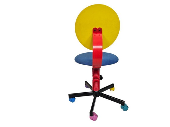 Image 1 of Ikea – Pop Art – Memphis Design – Bürostuhl – Metall – Holz – 80er Jahre