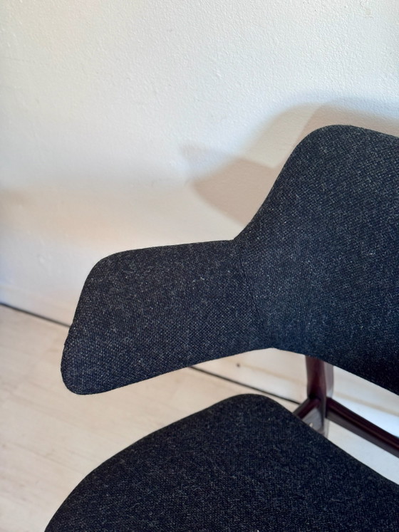 Vintage Penguin Armchair Louis van Teeffelen 1960, Wood, Wool, Brown (photo 9 of 10)