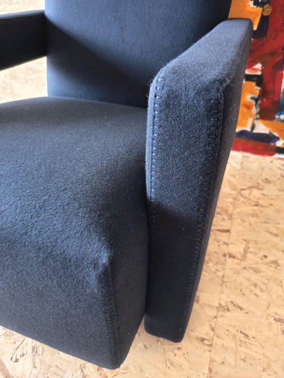 Image 1 of CASSINA Utrecht 637 armchair in Midnight BLUE Kvadrat wool by Gerrit Rietveld
