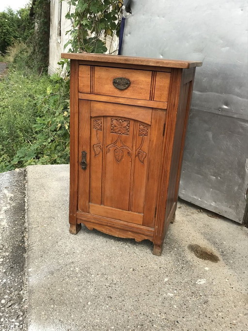 Comodino Antico Rustico in Legno di Pino