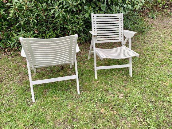 Image 1 of 2 sedie pieghevoli Rex bianche, modello Lounge, Nico Kralj, 1952