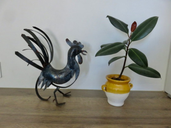 Image 1 of Scultura in metallo "Il Gallo" nello stile di Jean Touret e Michel Anasse, circa 1960.