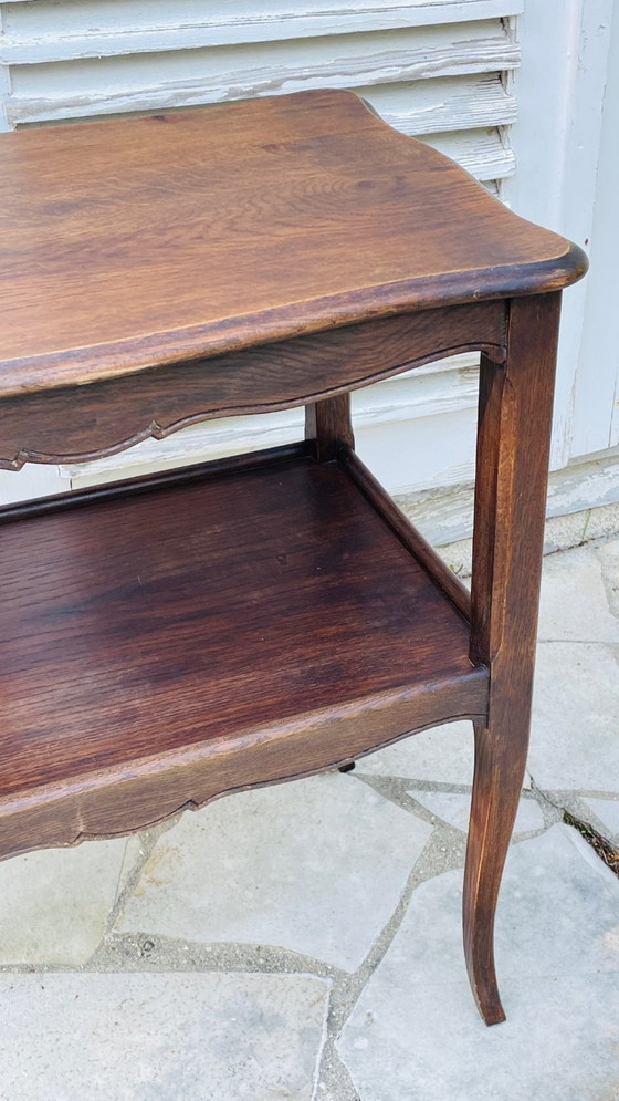 Image 1 of DESSERTE Mensola in legno massello e gambe curve VINTAGE