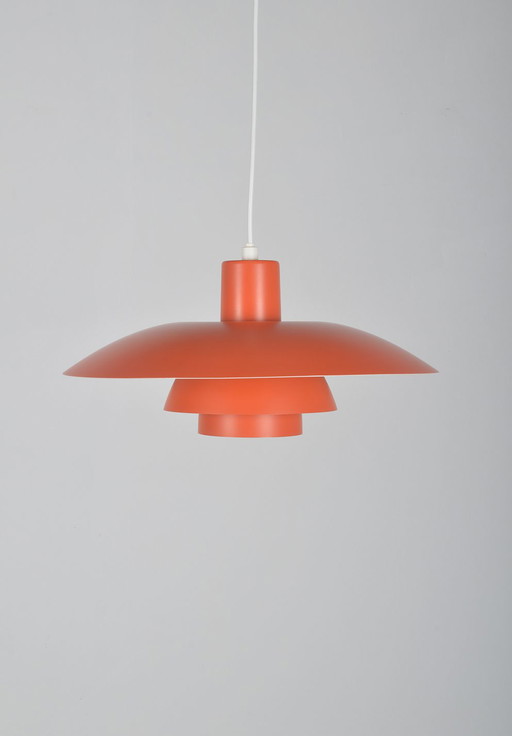 Lampe suspendue rouge PH 4/3 par Poul Henningsen pour Louis Poulsen, 1960s
