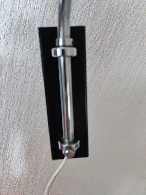 Herda Space Age Eyeball booglamp wandlamp mosterdgeel okergeel '70 – Wandlampen, Metal, Chrome (photo 4 of 15)