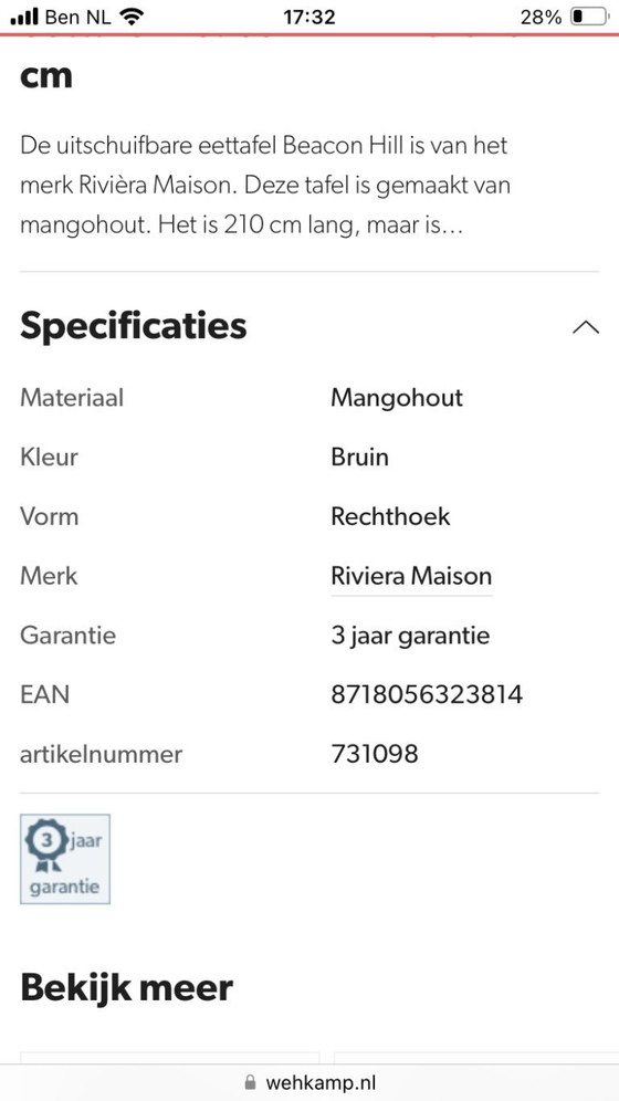 Image 1 of 2 TABLES À MANGER EXTENSIBLES RIVIERA MAISON