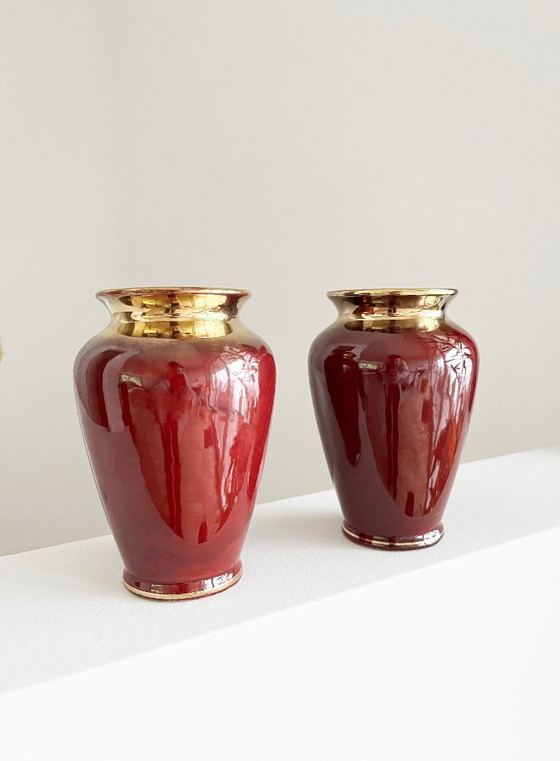 Image 1 of 2x vintage ceramic Scheurich West Germany vases