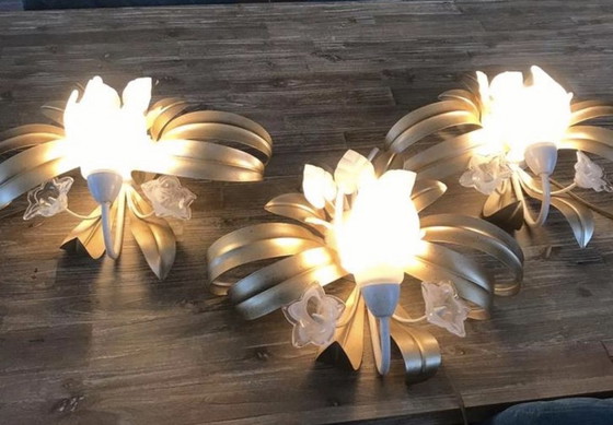 Image 1 of Ensemble de 3 appliques murales vintage de Murano