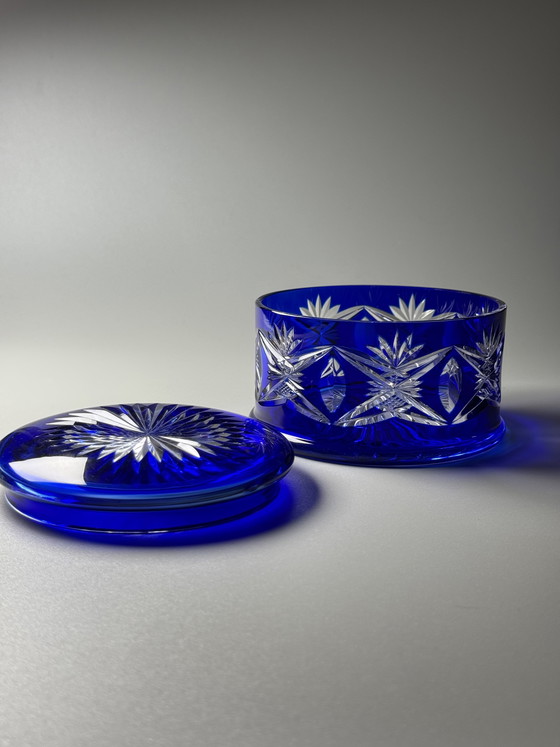 Image 1 of Bonbonnière Val Saint Lambert, modèle 3247/17 par Hubert Fouarge, Belgique, début des années 1900