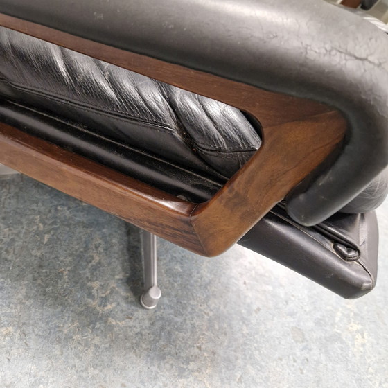 Image 1 of Strassle Vintage leather armchair swivel chair swivel chair