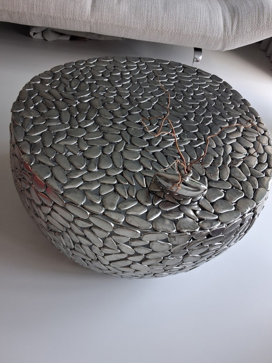 Stone Mosaic Coffee Table – polished steel, Metal (photo 4 of 5)
