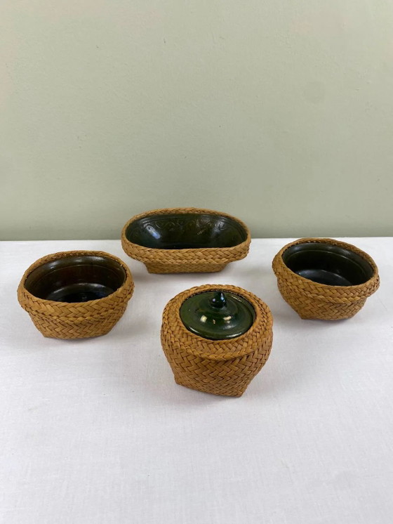 Vintage ethnic service – Crockery, Wicker, Ceramic (photo 17 of 21)