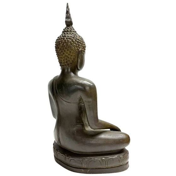 Antiguo Buda Sukhothai de Bronce Tailandés del Siglo XIX – Fundición Pesada Premium (47.5 cm / 12.6 kg) (photo 4 of 11)