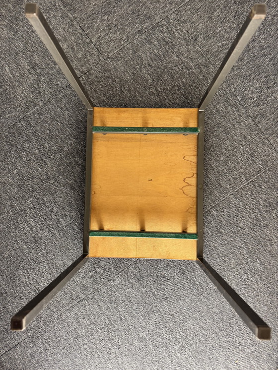 Image 1 of Set van 3 vintage bijzettafels – metaal & hout – mid-century stijl