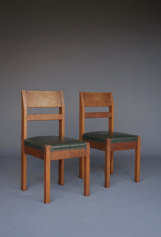 Image 1 of 2 rare Modernist Side Chairs by Piet Klaarhamer, 1917