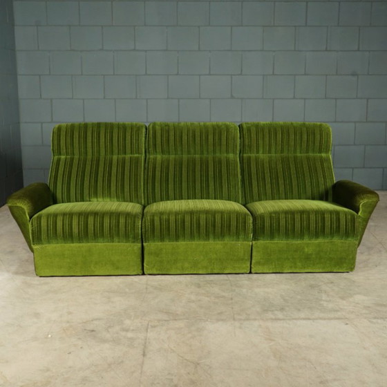 Vintage modular seating group - green velvet - 1960s – Modular sofas, Textile (photo 3 of 19)