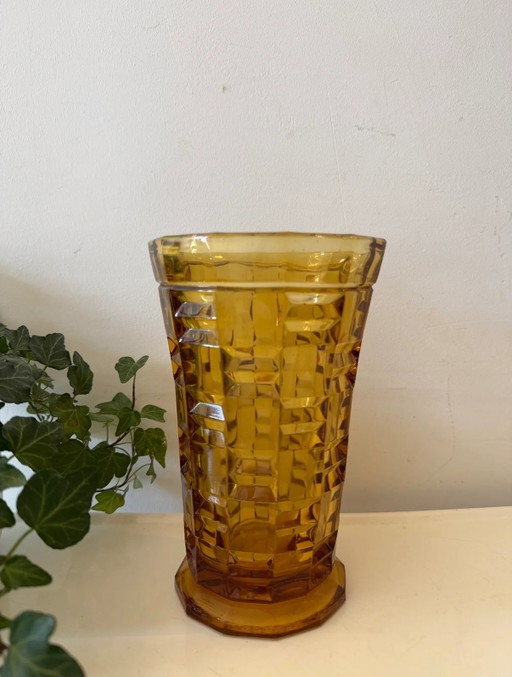 Vaso in vetro ambrato